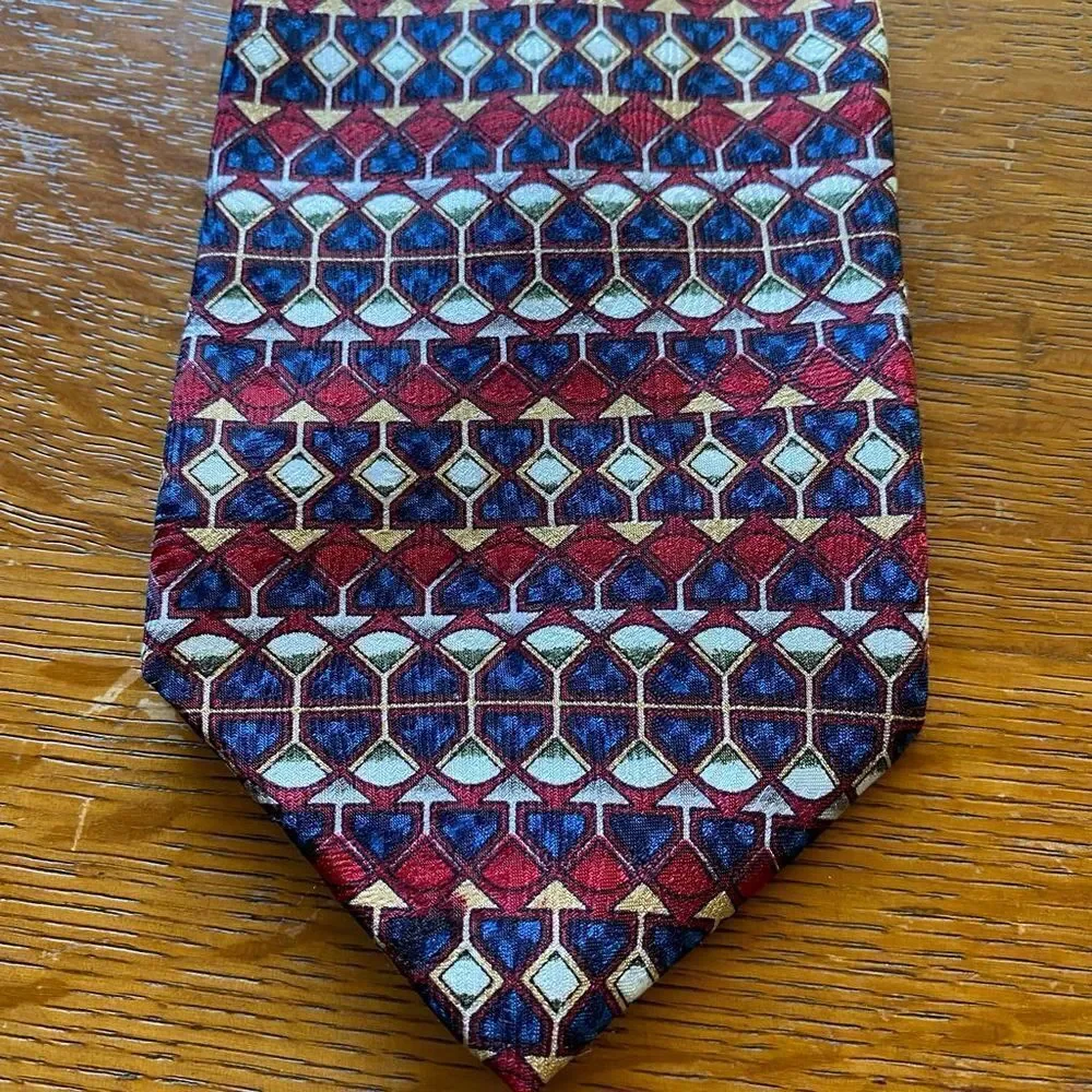 J. Garcia Burgundy & Blue Necktie